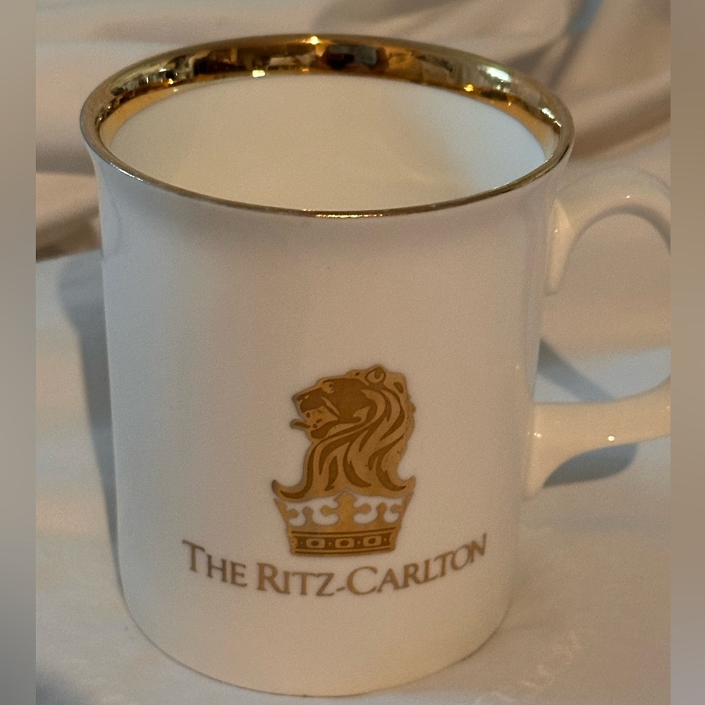 The Ritz Carlton Coffee Mug Tea Cup Gold Trim Duchess Bone China England